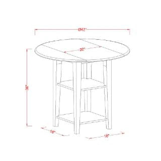 Bar Table Set: Bar Height Drop Leaf Solid Wood Bar Set