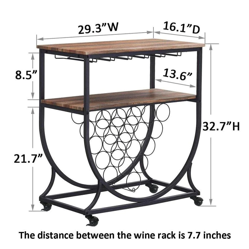 Bar Trolley : Modern Rustic Style Bar Trolley