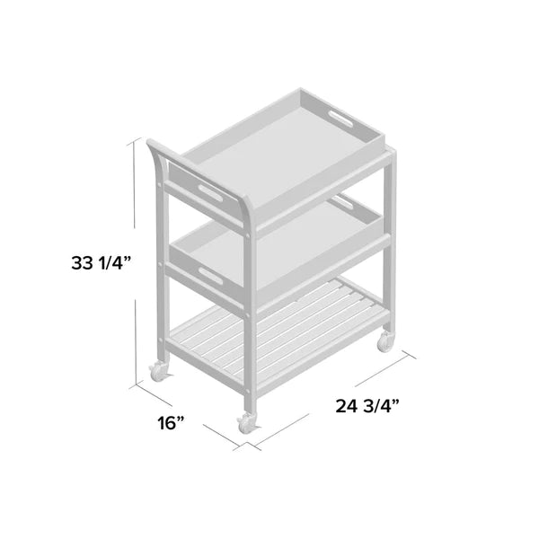 Bar Trolley : Rectangular Solid Wood Bar Trolley