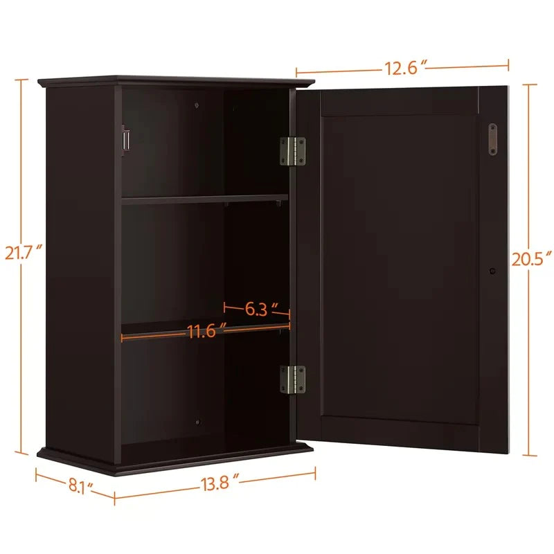 Bathroom Cabinets: 14'' W x 22'' H x 8'' D Wall Mounted Wall Cabinet