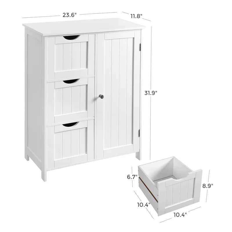 Bathroom Cabinets: 23.6'' W x 31.9'' H x 11.8'' D Free-Standing Bathroom Cabinet