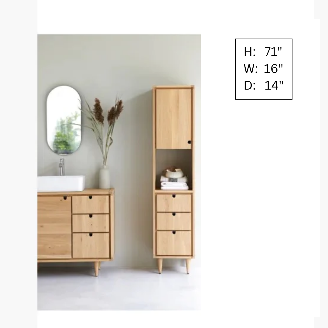 Bathroom Linen Cabinets:16'' W x 71'' H x 14'' D Solid Wood Linen Cabinet