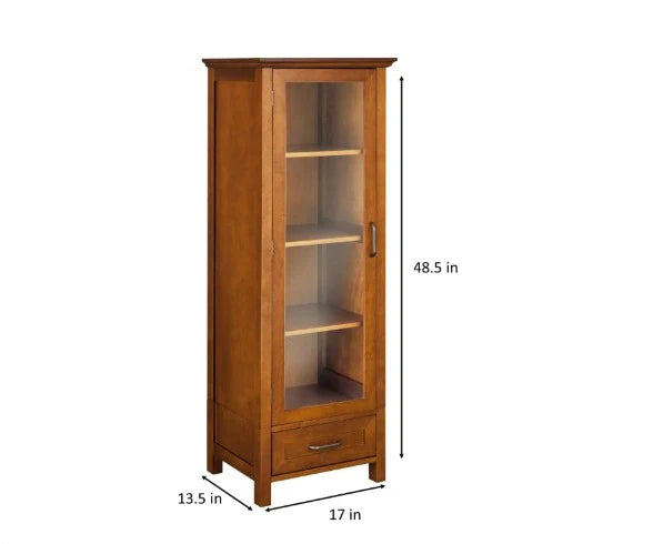 Bathroom Linen Cabinets: 1 Door Linen Cabinet with Bottom Drawer