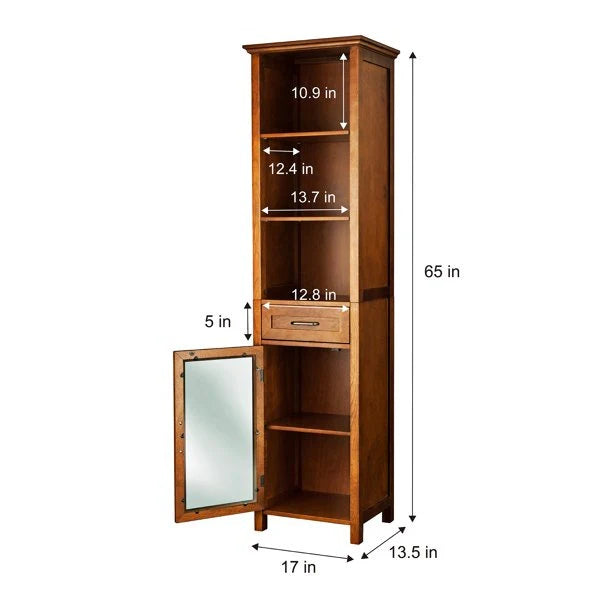 Bathroom Linen Cabinets: 1 Drawer Linen Cabinet with 3 Open Shelves