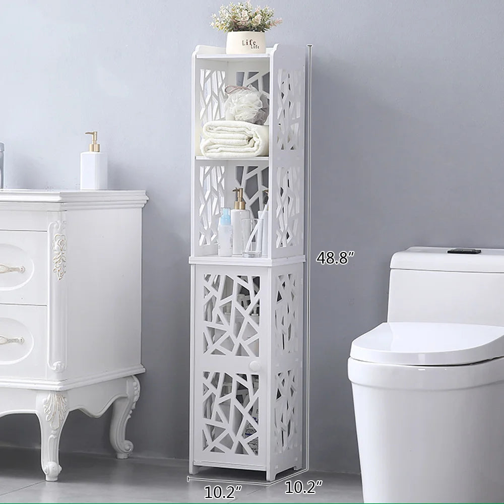 Bathroom Linen Cabinets:11.02'' W x 47.24'' H x 11.02'' D Linen Cabinet