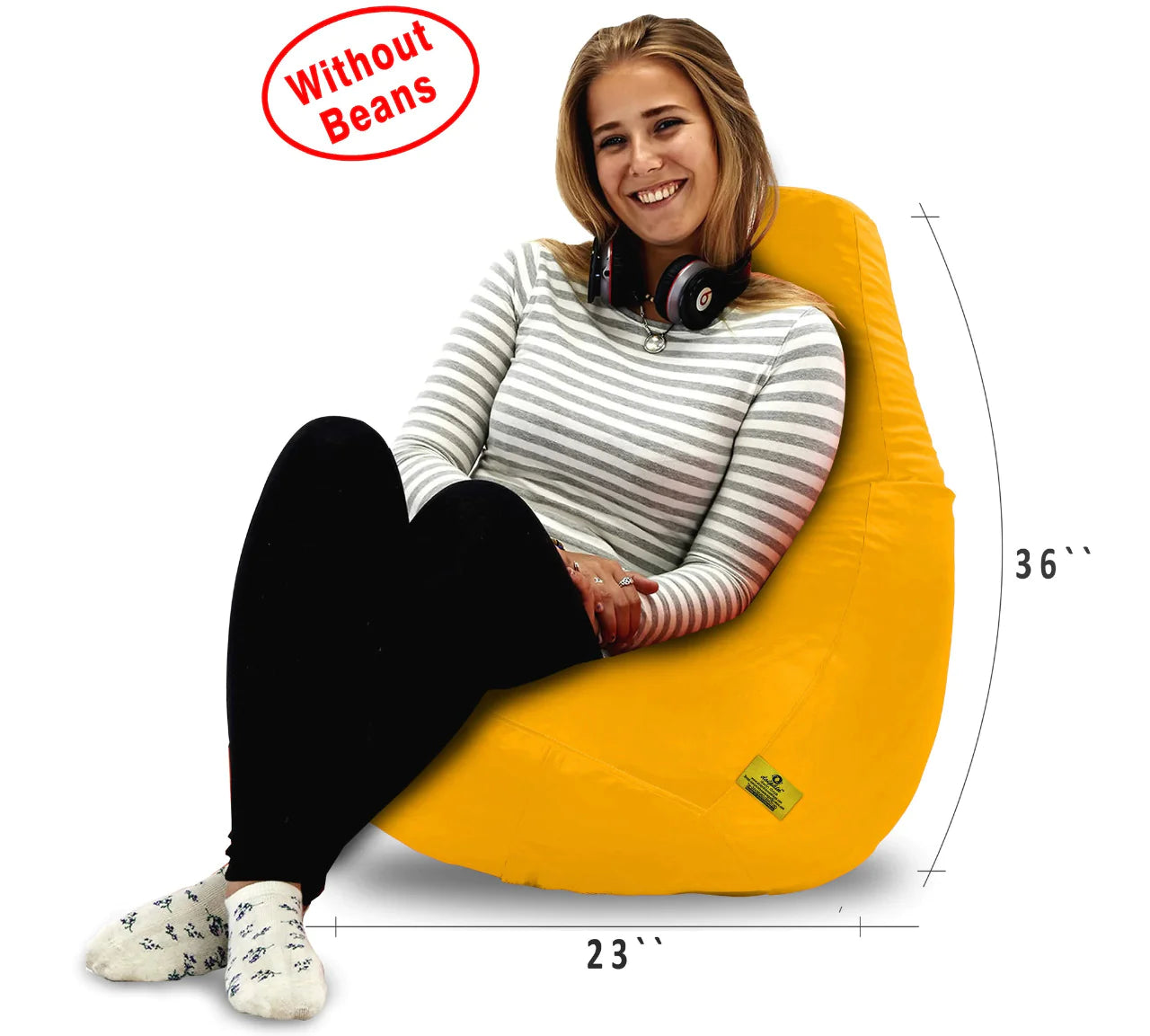 Bean Bag: XL Bean Bag Yellow Cover (Without Beans)