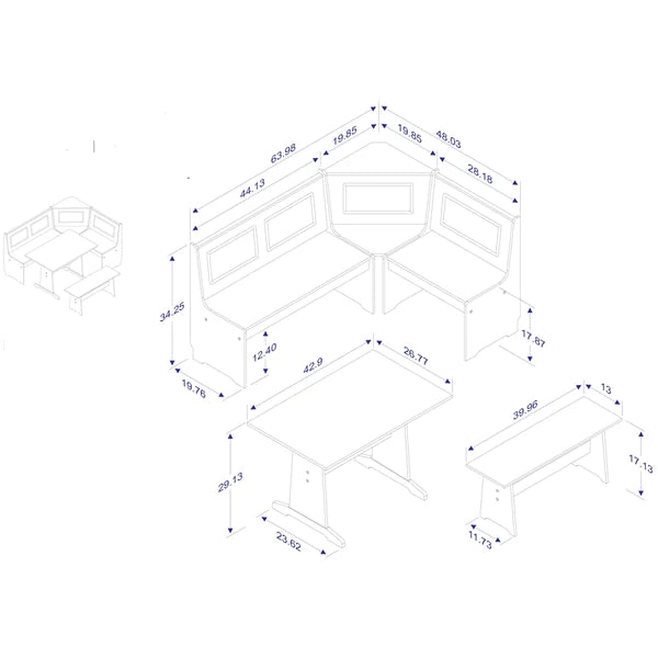 Breakfast Table: Breakfast Nook Dining Set