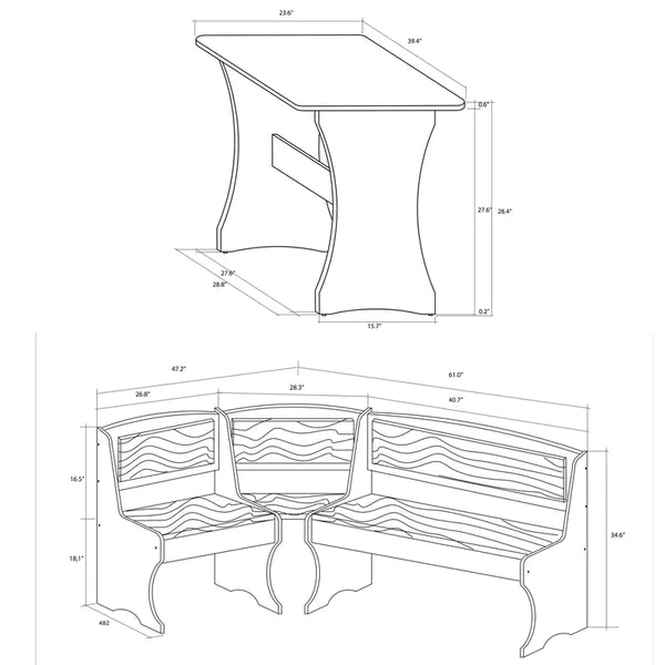 Breakfast Table: Breakfast Nook Dining Set