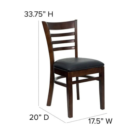 Cafe Chair: 19.5 in. Ladder Back Restaurant Chair