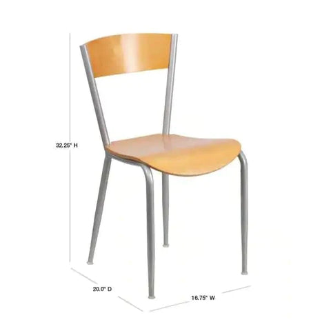 Cafe Chair: 19.5 in. Metal Restaurant Chair