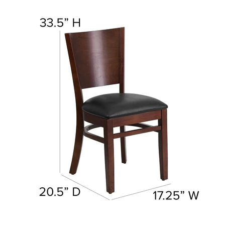 Cafe Chair: 20 in. Solid Back Restaurant Chair