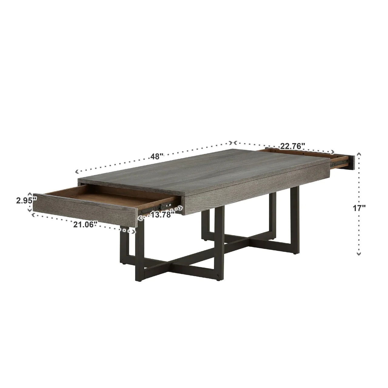 Center Table: Cross Legs Coffee Table with Storage