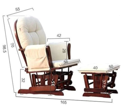 Rocking Chair: Solid Frame Antique Chair With Ottoman