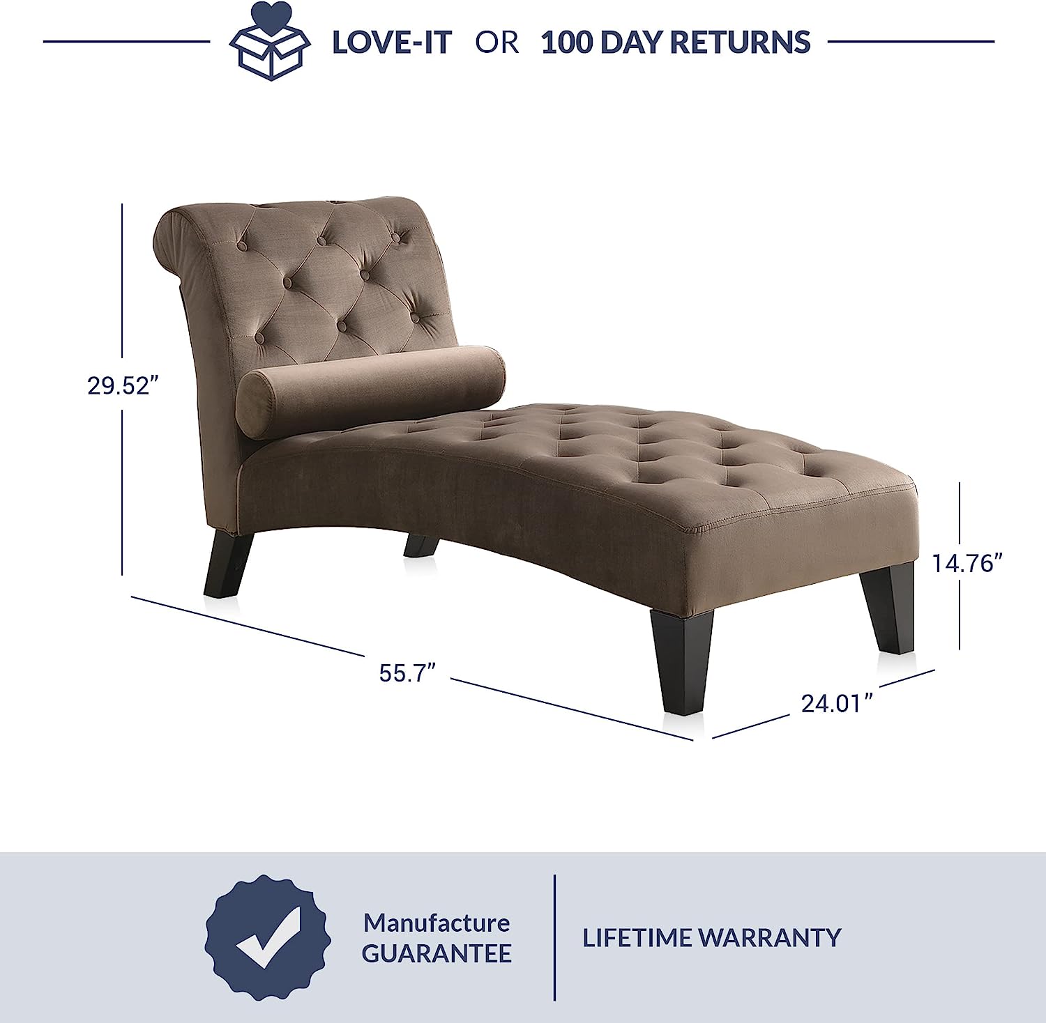 Chaise Lounge: Mcfarland Tufted Armless Chaise Lounge