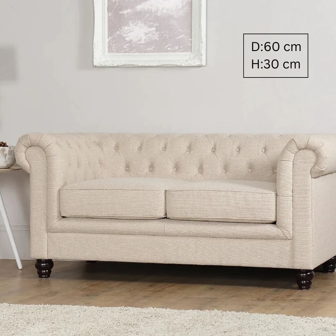 Chesterfield Sofa Set : Fabric 5 Seater Chesterfield Sofa