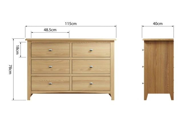 Sheesham Furniture:- Five Drawer Solid Wood Chest of Drawers