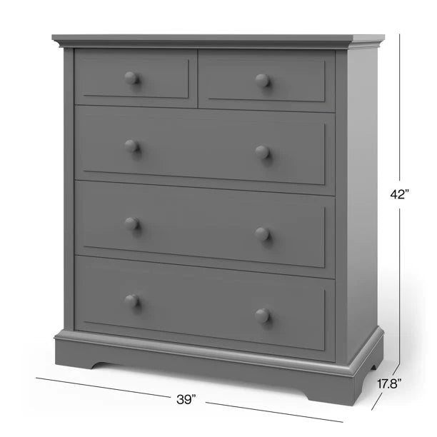 Chest of Drawers: Berkeley Painted Grey 5 Drawer Chest of Drawers