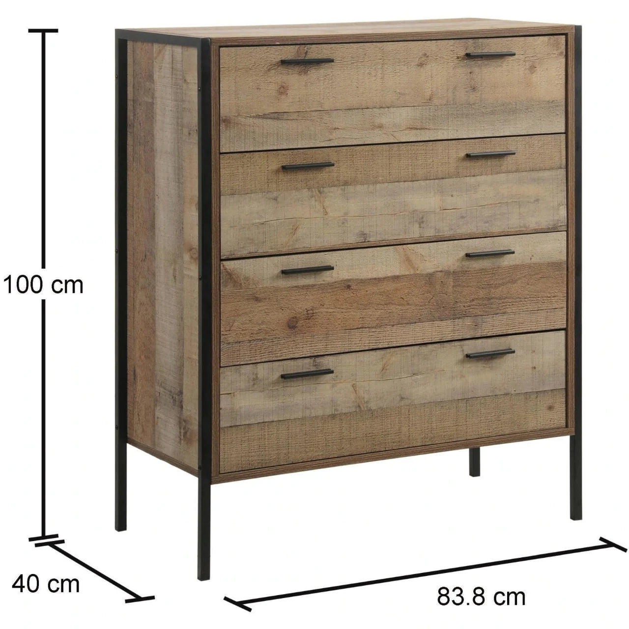 Chest of Drawers: Rustic 4 Drawer