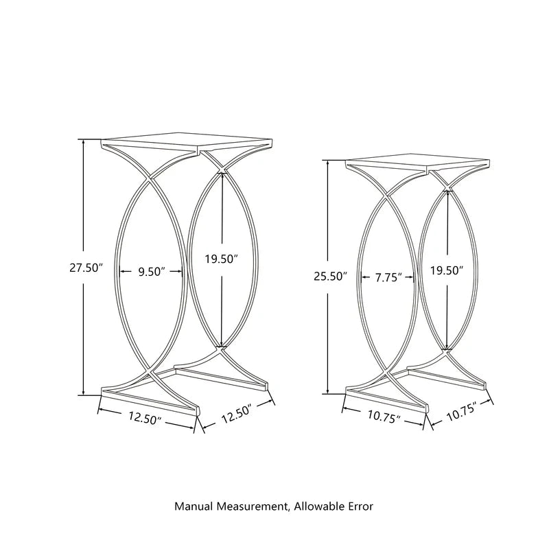 Coffee Table Sets : Glass Sled Nesting Tables