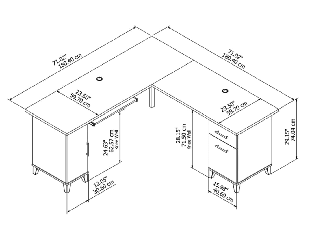 Computer Desk : Ben Reversible L-Shape Desk Laptop Table