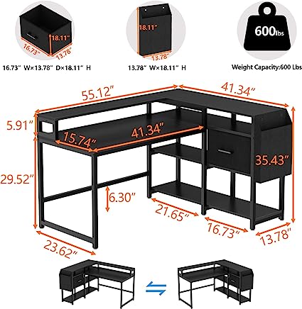 Computer Table: Large Computer Desk For Home & Office