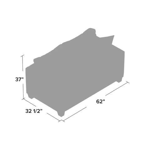 Couch: 62'' Faux Leather Square Arm Loveseat