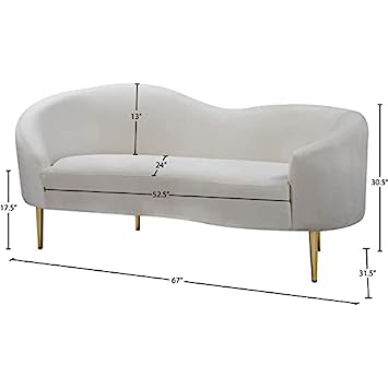 Couch: 67'' Velvet Curved Loveseat