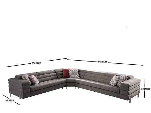 Designer Sofa Set:- Legacy L Shape Fabric 6 Seater Luxury Furniture So ...
