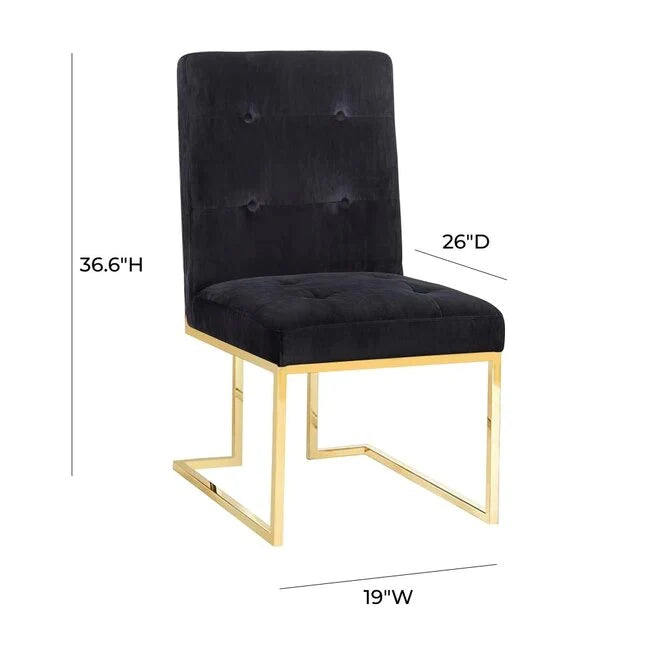 Dining Chair: CYTO Modern Black & Gold Dining Chair