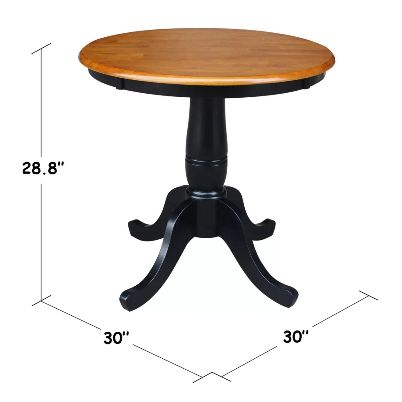 Dining Set: 3 Piece Round Dining Table with 2 X-Back Chairs
