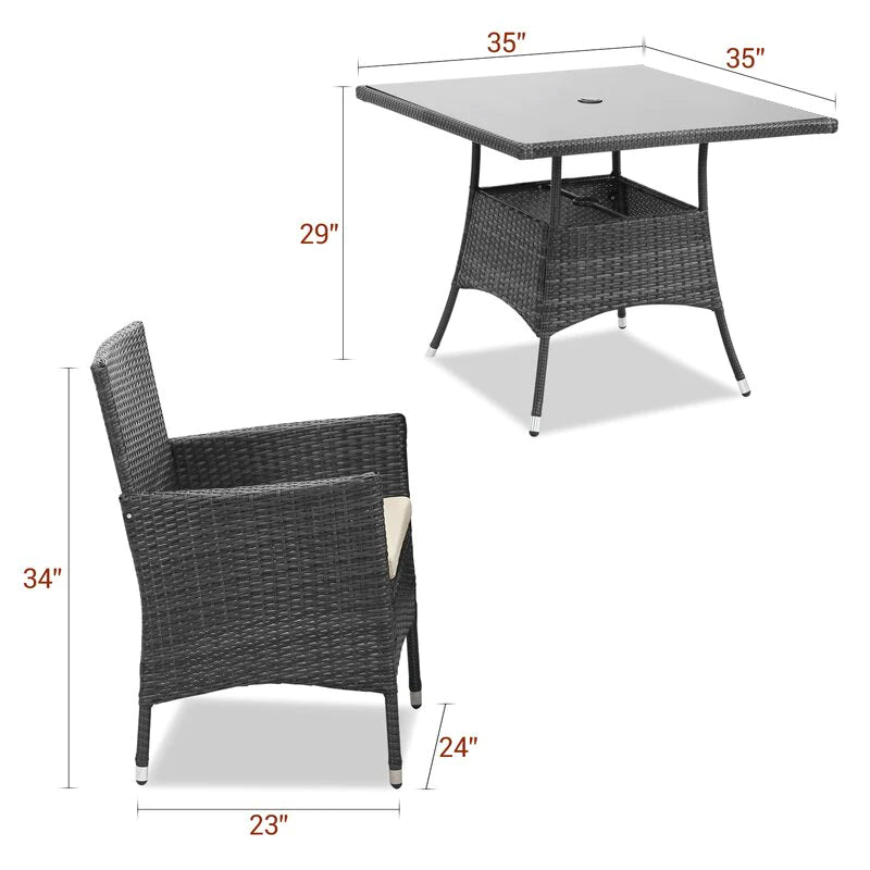 Dining Set: 4 - Person 35'' Long Dining Set