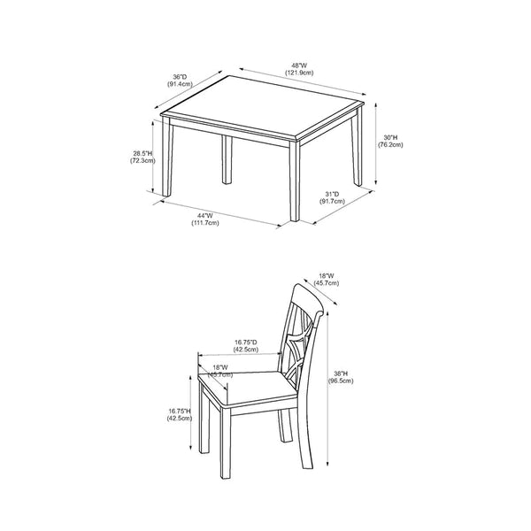 Dining Set : 4 - Person Solid Wood Dining Set