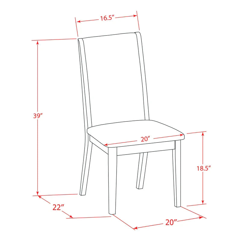 Dining Set: Dining Table with 4 Chairs Rubberwood Solid Wood Dining Set