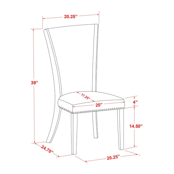 Dining Set: Dining Table with 6 Chairs Solid Wood Dining Set