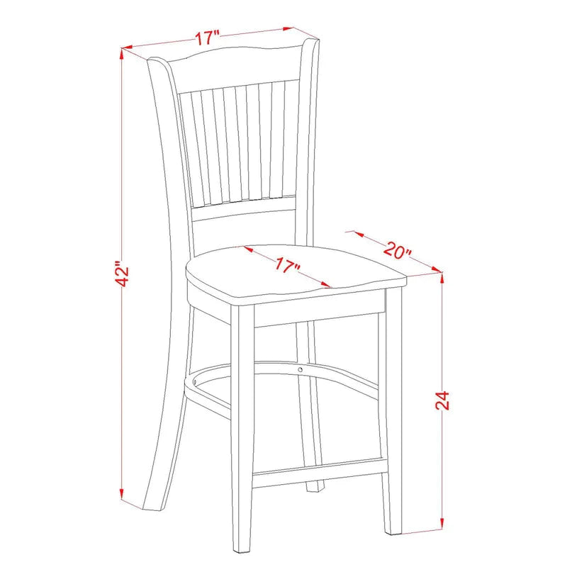 Dining Set: Person Counter Height Rubberwood Solid Wood Dining Set