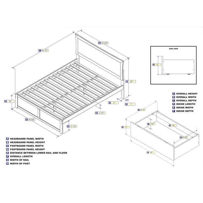 Divan Bed: Amy Solid Wood Storage Bed