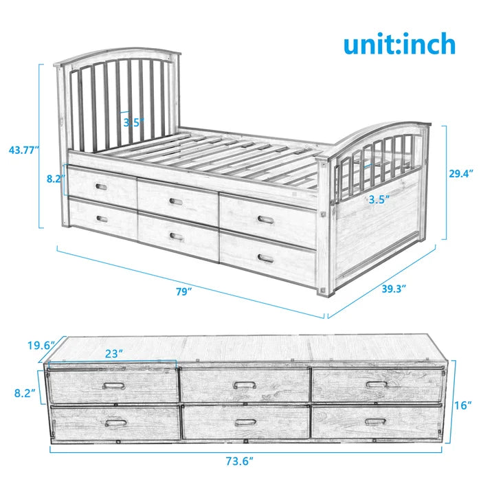 Divan Bed: Jekia Solid Wood Storage Bed