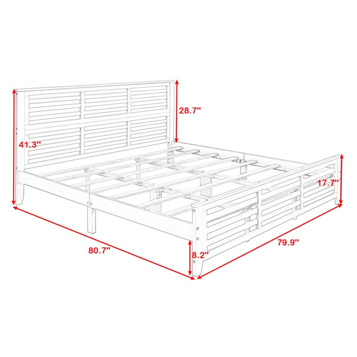 Divan Bed: Wooden Platform Bed with Headboard and Slats Support