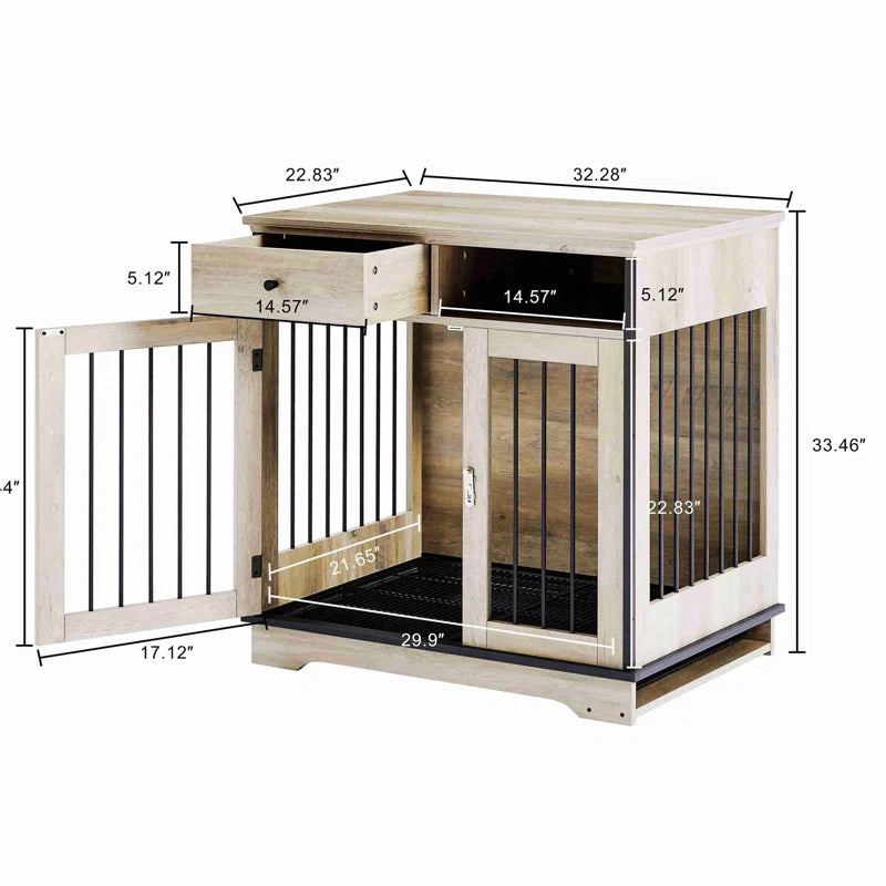 Dog House: Wooden Dog Kennel With Drawer