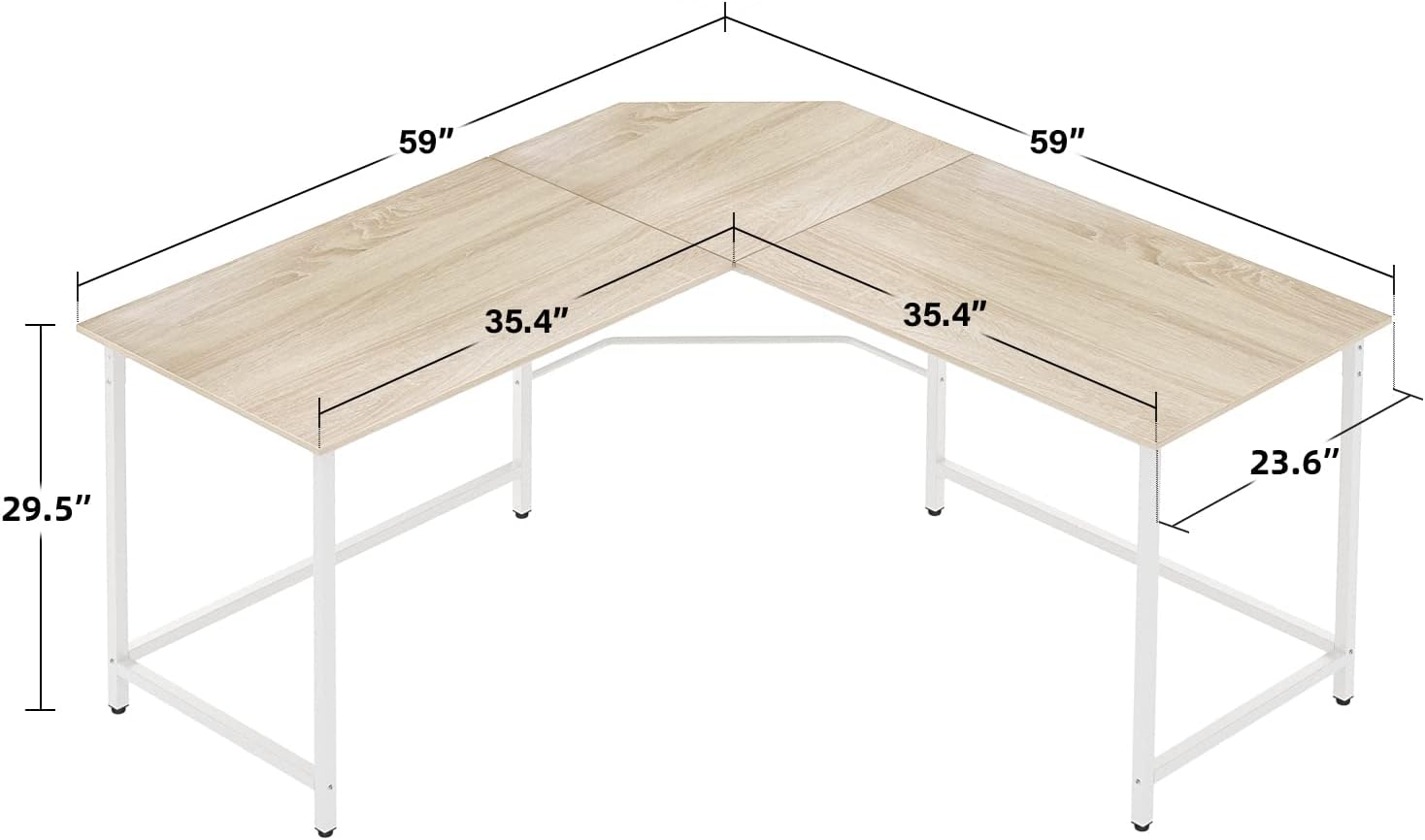 Dressing Tables: Bedroom Vanity, 59 x 59 inches, Maple and White Legs