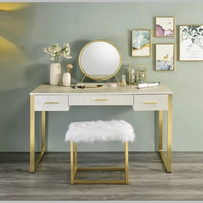 Aesthetic Gold Decorative Mirrors Led Modern Dressing Table