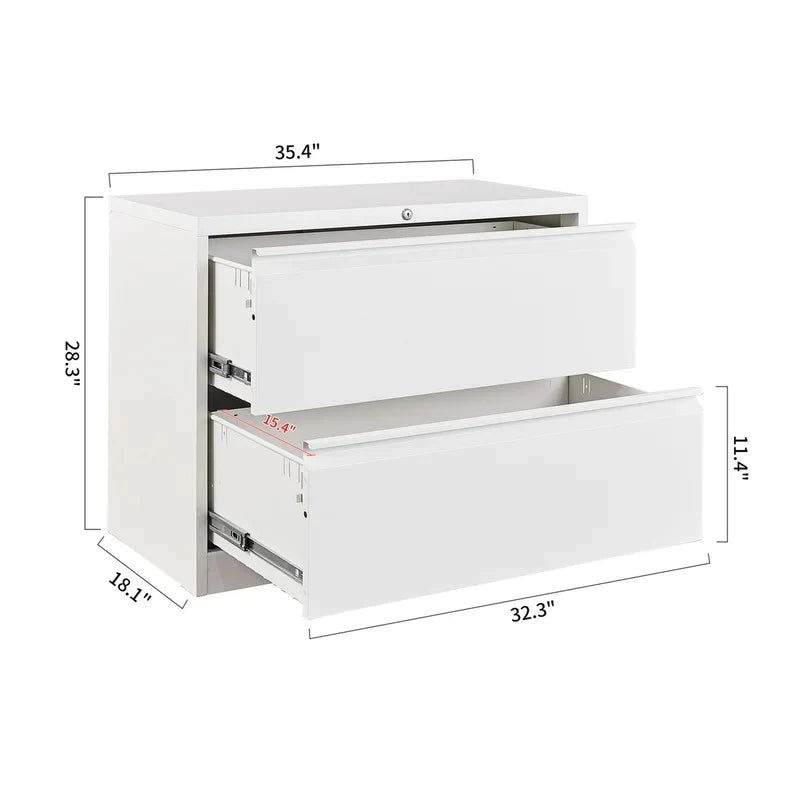 Filing Cabinet : 35.43'' Wide 2 -Drawer Steel Lateral File Cabinet