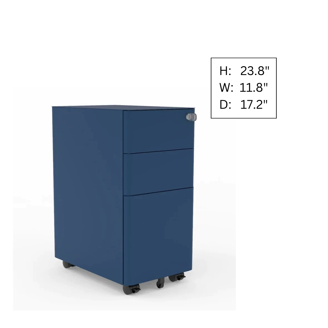 Filing Cabinet : 11.84'' Wide 3 -Drawer Mobile Steel Vertical File Cabinet