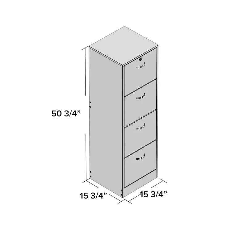 Filing Cabinet : 15.8'' Wide 4 -Drawer Vertical File Cabinet