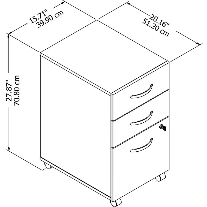File Cabinets :  3 -Drawer Mobile Vertical Filing Cabinet