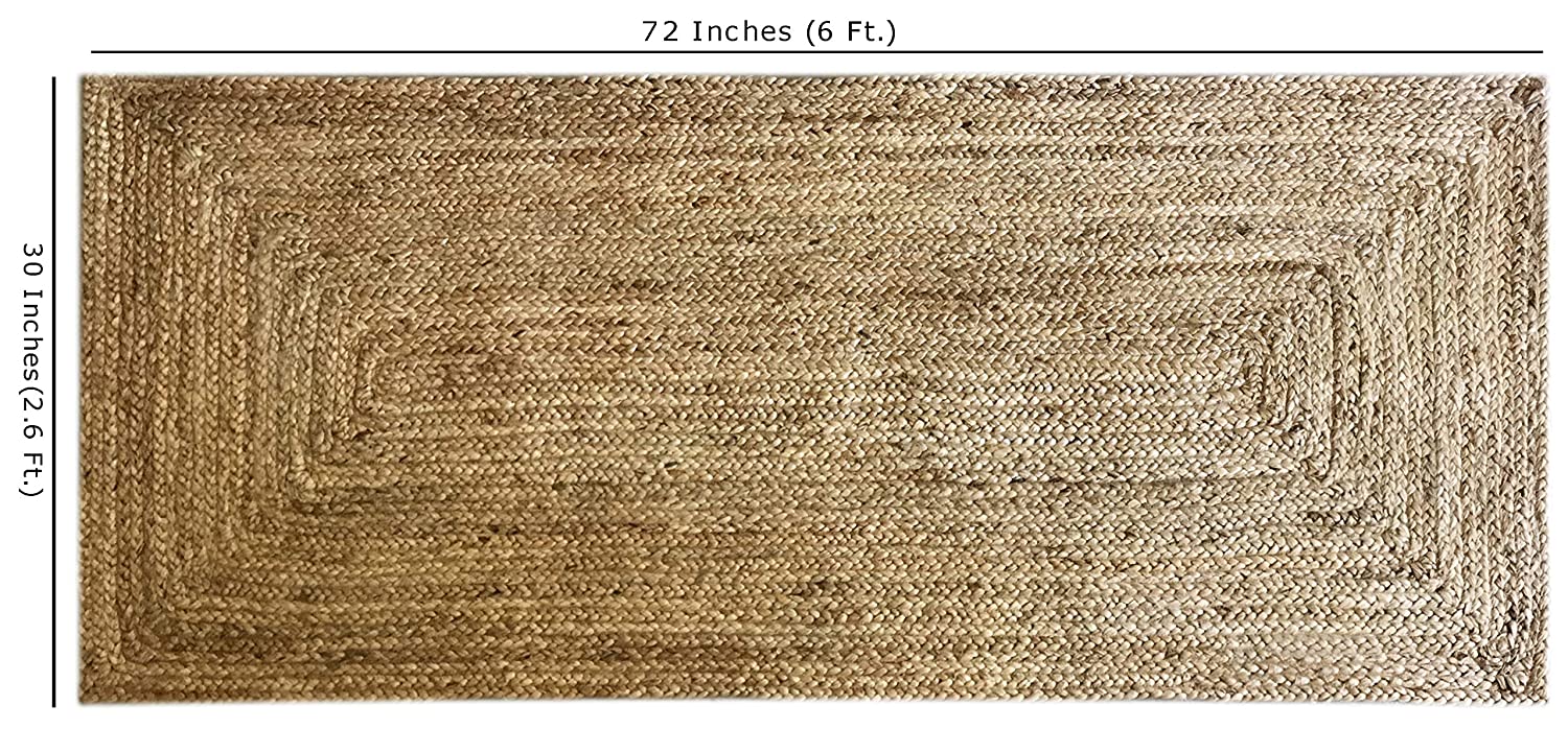 Floor Mats: Jute Round Carpets (Beige, 3 Feet, 1 Piece)