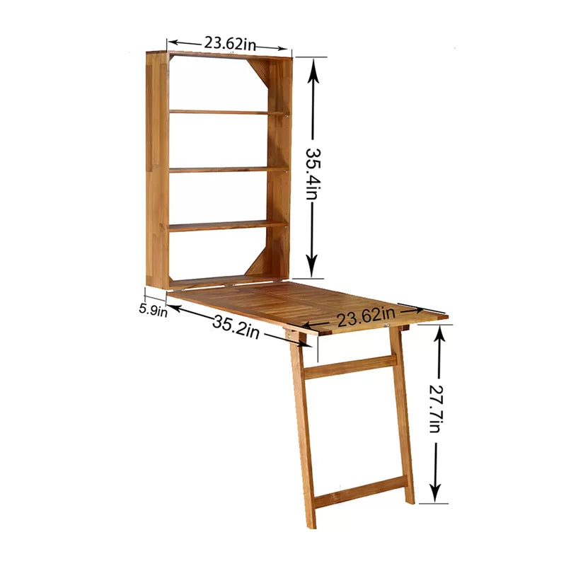 Folding Study Table: 23'' Wall Mounted Desk