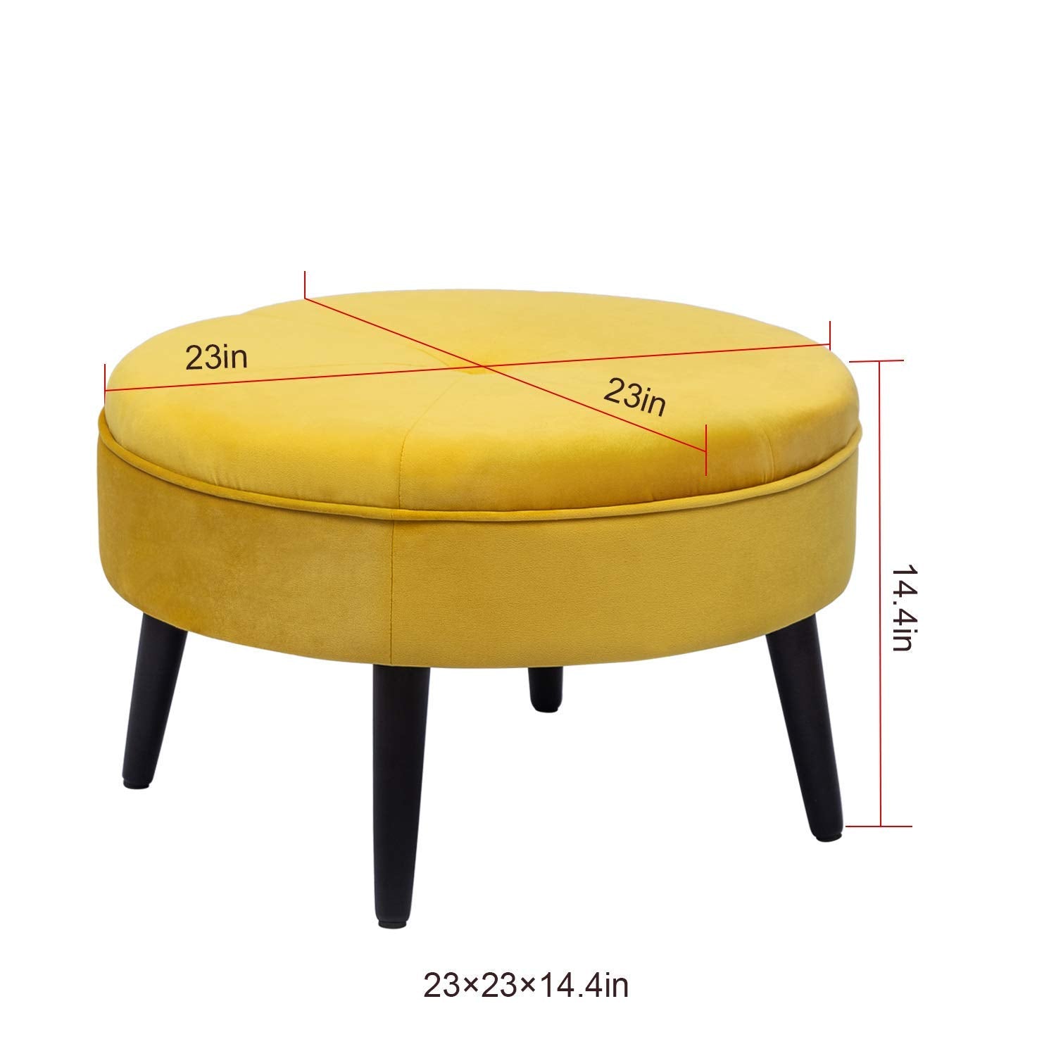 Foot Stool: 23'' Wide Tufted Round Cocktail Ottoman