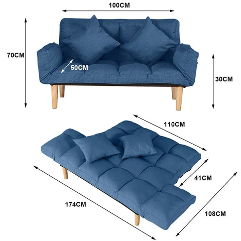 Futon: 68.5'' Wide Back Sofa