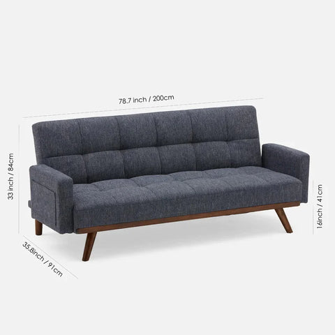 Futon: 78.7" Wide Convertible Sofa